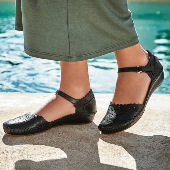 New! Unworn - PIKOLINOS BALLET SANDAL FLAT Genuine Leather - Picture 1 of 9